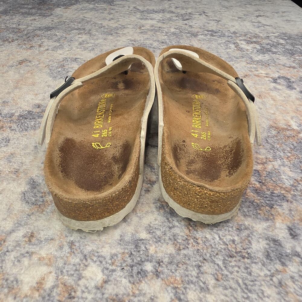 Birkenstock Gizeh Shoes Womens Size 10 White Thong Cork Sandals Comfort Boho - Picture 4 of 8